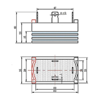 Module d'alimentation redresseur à pont de diodes triphasé DOTO 50A 1200V avec boîtier métallique en aluminium SQL 50A 1200V