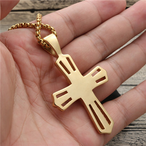yunnique <b>Cross</b> Pendant Necklace Fashion Gold Zinc Alloy Unisex Gift Jewelry - Product Image 4