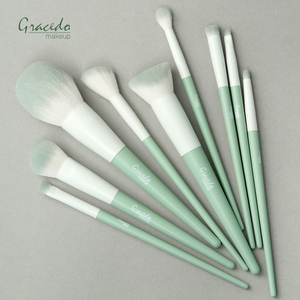 Ensemble de 9 pinceaux de <span class=keywords><strong>maquillage</strong></span> en poils synthétiques Gracedo, style vert clair frais, pour le visage et le correcteur, livraison directe d'usine, faible MOQ - Product Image 3