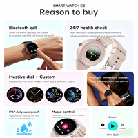 Jam Tangan Pintar G8 untuk Pria Wanita Layar TFT Panggilan BT Monitor Kesehatan ECG Pelacak Detak Jantung Tahan Air Smartwatch Olahraga