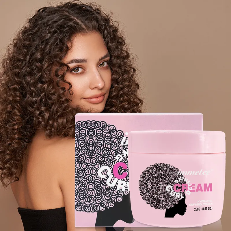 Crema riccia su misura per la cura dei capelli organici per lo Styling Gel per arricciare i capelli esaltatori di cocco Curling crema per le donne per bambini