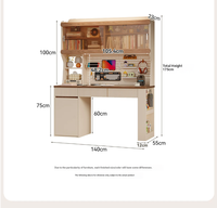 Bureau moderne en MDF avec étagère intégrée et panneau perforé pour la maison, le bureau, la chambre et l'ordinateur