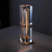 JACKSUN Nordique Moderne Simple Cristal Lampe De Table Lumière De Luxe Carré pour Salon Chambre De Luxe Lampe De Table