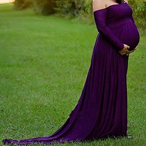 <span class=keywords><strong>Ropa</strong></span> de maternidad europea y americana <span class=keywords><strong>para</strong></span> mujer, vestido Sexy de manga larga con escote y cola ajustada - Product Image 4