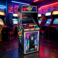Mesin Video Game Arcade 2 Pemain Koin, Berbahan Metal, Versi Bahasa Inggris dengan Kontrol Ganda untuk Hiburan Mal