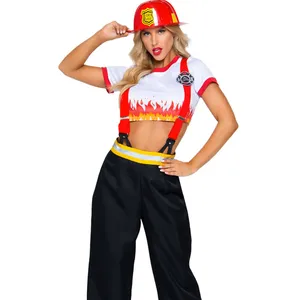 Oem/odm женские костюмы на Хэллоуин, сексуальное платье, модный костюм пожарного с пятью пожарными