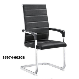 Silla ejecutiva moderna de cuero para visitas con reposabrazos fijos para sala de reuniones de oficina y asientos para invitados - Product Image 3
