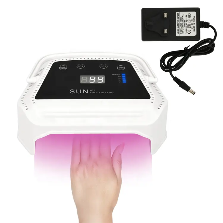 Factory Directly Sale Cordless 72W Portable Rechargeable Electric Low Heat Fan UV Led Nail Lamp