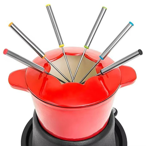 Venta al por mayor Mini Chocolate Pequeño Juego de ollas para fondue de queso y 6 tenedores para fondue - Product Image 3