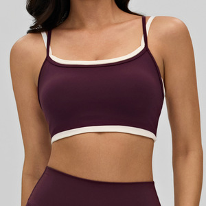 Sujetador Deportivo SHELL, Nuevo, con Tirantes Dobles de Color Contrastante, Alta Sujeción, Transpirable, Absorbe el Sudor, para Gimnasio, Running, Yoga - Product Image 4