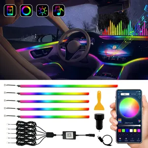 18 In 1 Symphony Dual Zone Rgb 64 Acrylic Car Accessories Colorful Atmosphere Lighting Foot Ambient Floor Led Lights For Car