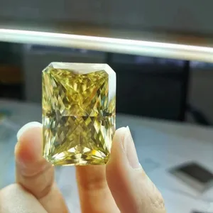 สีเหลืองสีทอง Radiant Cutสังเคราะห์Moissanite 3*5 มม.5*7 มม.6*8 มม.7*9 มม.1 กะรัต 3 กะรัตขนาดเต็มหลวมMoissaniteเพชร