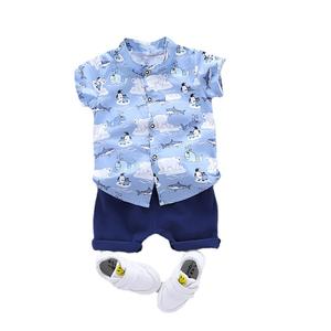Vêtements décontractés de style coréen transfrontalier pour garçons de 0 à 4 ans ensemble de chemises à manches courtes pour bébés avec motif de <span class=keywords><strong>dessin</strong></span> <span class=keywords><strong>animé</strong></span> - Product Image 5