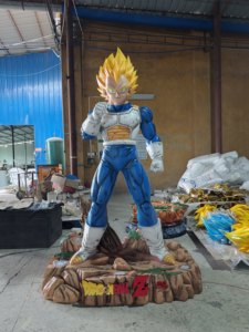 Statue de Vegeta Super Saiyan en résine et fibre de verre, taille réelle 1:1, avec armure, lumineuse, figurine d'anime, objet de collection, décoration - Product Image 1
