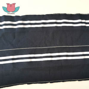 Costilla de punto de la raya blanca de la marina francesa de la fuente del fabricante K003 para el puño del cuello - Product Image 5