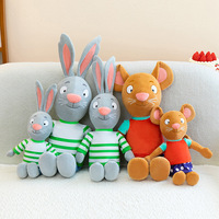 Nouvelle Peluche Animal de la Forêt Lapin Cochon Ours Brun Figurine Décoration Canapé Oreiller Imperméable Portable Cadeau d'Anniversaire