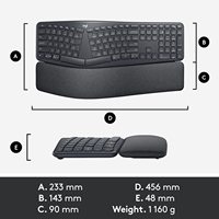 Meilleur prix sur Original pour Logitech K860 USB sans fil ergonomique mince clavier portable pratique Split Design pour une utilisation de bureau