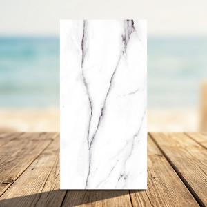 Carreaux de porcelaine en marbre blanc Statuario brillant 600x1200mm, carreaux de sol et de mur de qualité supérieure pour hôtels et villas - Product Image 3