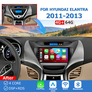 Autoradio GPS Android Lecteur DVD pour Hyundai Elantra 2011-2013 Carplay 9 pouces Stéréo Sans Fil Android Caméras Enregistrement Contrôle - Product Image 1
