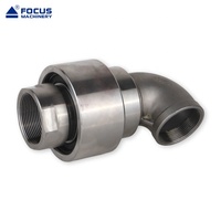 Raccord rotatif à 90 degrés en acier inoxydable avec filetage femelle BSPT, joint rotatif haute pression pour grue à tour et arroseur