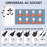 Cargador Universal Worldplug de 100W GaN PD con 4 Puertos USB - Adaptador de Viaje con Compatibilidad con Enchufes de Todo el Mundo