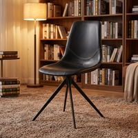 Chaise de salle à manger rembourrée pour la maison, revêtement en cuir PU résistant à l'usure, chaise araignée noire pour le marché américain et européen, décoration intérieure
