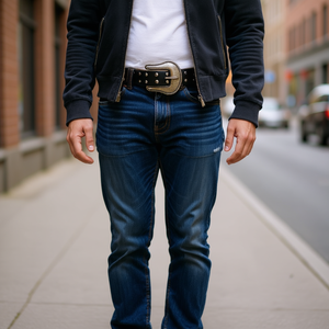 Cintura in Pelle 2.5x110cm con Fibbia Argento, Accessorio Moda in Vera Pelle - Product Image 2