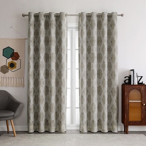 OWENIE European Style Luxury Morden <strong>Gingham</strong> Geomatics <strong>Curtains</strong> Geometric Design Living Room - Product Image 1