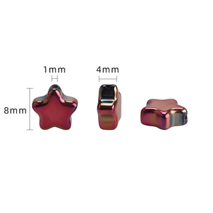 Cuentas de cristal en forma de estrella de 8MM, colgante de pentagrama de varios colores brillantes, pendientes de cuentas de cristal, dijes DIY, adornos de navidad, regalos - Product Image 2