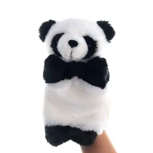 Peluches réalistes et souples, jouets personnalisés pour l'éducation précoce, animaux en peluche, panda, marionnettes à main, jouets