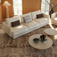 Canapé une place style luxe léger avec revêtement en coton et lin, design moderne minimaliste mobile, modèle AD-SZ2601 pour salon