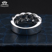 EMEJEWE S925 Argent Homme Classique Mariage Déclaration Moissanite Pavé Chaîne Entrelacée Finition Polie Bijoux Personnalisés OEM