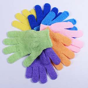 Gant de bain exfoliant en nylon en gros, gants exfoliants personnalisés, mitaines de bain, gants exfoliants pour la douche - Product Image 3