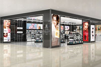 05-KLNS006 Présentoirs de magasin de cosmétiques K-beauty personnalisés en bois et métal avec éclairage LED pour l'aménagement intérieur des magasins de cosmétiques