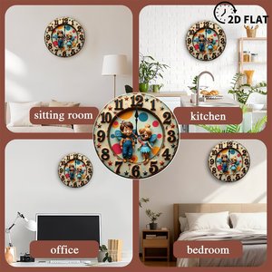 Round Wooden Wall <b>Clock</b> 25cm Silent Non Ticking Easy Hang <b>Bedroom</b> Living Room <b>Clock</b> - Product Image 5