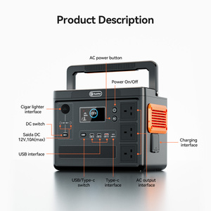 Station d'alimentation solaire portable haute capacité 1200W 110V/220V pour extérieur, avec chargeur solaire et batterie externe - Product Image 5