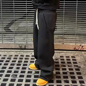 Custom Heavyweight 500 GSM Cotton Fleece Track Flared <b>Jogger</b> <b>Men</b> Print Logo Wide Straight Leg <b>Baggy</b> Sweatpants Unisex - Product Image 4