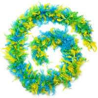 Boa en plumes de dinde arc-en-ciel, teintes variées, pour fête, danse, mariage, costume, carnaval, décoration DIY