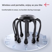 Masseur de tête électrique sans fil en forme de pieuvre, 5 modes de vibration, stimulateur du cuir chevelu, portable, soulagement du stress, relaxation pour la tête et le cou