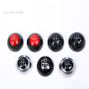 Piezas y accesorios de cambio de marchas de coche de fibra de carbono plateada de fábrica, perilla de palanca de cambios para <span class=keywords><strong>Fiat</strong></span> 500 <span class=keywords><strong>500C</strong></span> - Product Image 6