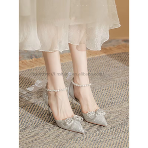 Fashion on Slingback Thin S Ladies High Heel <b>Sandals</b> Women Pumps Shoes Wedding Shoes for the Bride - Product Image 6