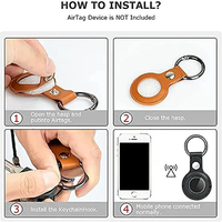 Vente en gros PU cuir porte-clés étui anti-rayures Air Tags étui en cuir couverture Pet porte-clés pour Air Tag dispositif localisateur Tracker