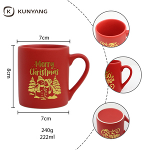 Tazza di ceramica di natale con Logo Slogan in oro personalizzato tazza di gres di piccole dimensioni tazza di sicurezza a microonde in ceramica per casa/caffè/ufficio - Product Image 3