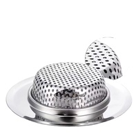 Crépine de lavabo en acier inoxydable à large bord, filtre de vidange perforé, piège à déchets alimentaires pour cuisine