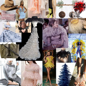 Vente en gros bon marché Fluffy 10g 2 mètres de long boas colorés en plumes de marabout de dinde pour les décorations de fête habillées chaussures de marabout - Product Image 5