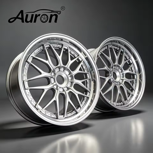 Jante en alliage d'aluminium Auron 5.25x17 Noir brillant avec rayons rouges, 2 pièces moulées, pour voiture de tourisme, mise à niveau et rénovation, vente en gros, nouveauté - Product Image 1