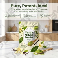 JBY OEM, Etiqueta Privada, Polvo de Matcha Latte de Vainilla, Polvo de Té de Matcha y Vainilla Instantáneo Orgánico, Lata/Tapa de Botella