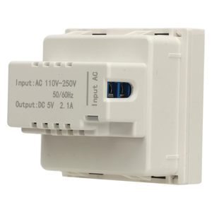 Para YUADON Dual USB Cassette enchufe de pared 45*45 DC 5V-2.1a cargador enchufes eléctricos 2 salidas de CA 2 USB para RV Home UK <span class=keywords><strong>Soc</strong></span> - Product Image 4
