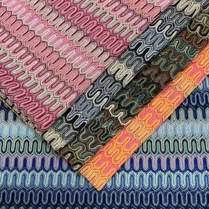 Tela de Encaje de Lujo con Rayas Coloridas Teñidas con Hilo, Tela Calada para Vestidos y Bikinis de Mujer - Product Image 1
