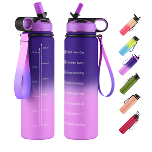 32oz Motivation marqueur temporel bouteille d'eau simple paroi large bouche bouteille d'eau - Product Image 2